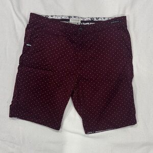 Hollister Men's Dark Red Polka Dot Shorts
